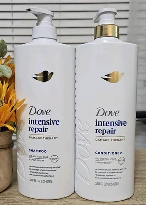 Шампунь и кондиционер Dove Intensive Repair Damage Therapy, 33,8 жидких унции 2 шт. - Изображение 1 из 4