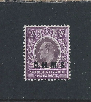 SOMALILAND OFICIAL 1904-05 2a MORADO OPACO Y BRILLANTE MCCA MENTA SG O14 CAT £140 Foto 1 de 2