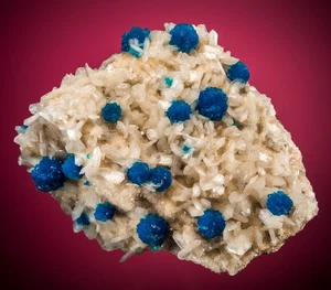 Cavansite on Stilbite Wagholi Quarry, Maharashtra, India 1703-08 - Picture 1 of 5