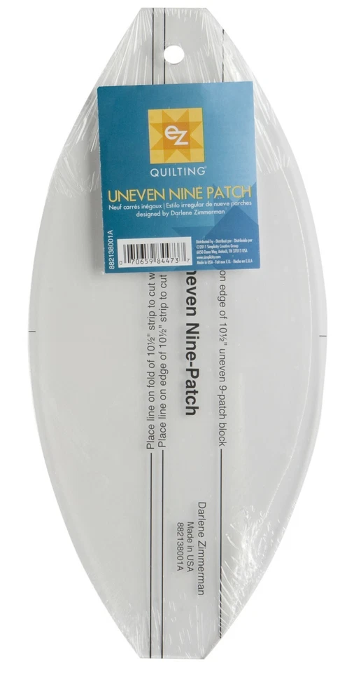 Simplicity EZ Uneven Nine Patch Q49 Acrylic Ruler Quilting Patchwork Sewing  - Image 1 of 1