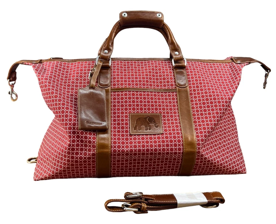 Bolso de Lona Barrington Weekender Lona Cuero Rojo Marrón Nuevo Foto 1 de 4