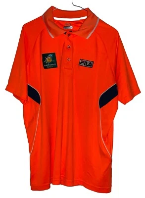 Camisa Polo Para Hombre Fila BNP Paribas Tenis Abierta Naranja Elastizada Talla Grande Nueva Sin Etiquetas Foto 1 de 2