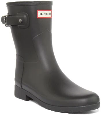 HUNTER Original Refinado Corto Ajustado Tobillo Mujer Botas Negro GB 3-8 - Imagen 1 de 4