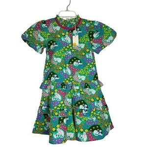 Mini Boden - Rabbits, Cats & Dogs Colourful Lined Cotton Dress Size 9-10Y New - Picture 1 of 11