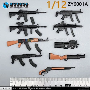 ZYTOYS 1/12 Scale Weapon Set Model For 6" Action Figure Dolls Figma SHF Stand A - Picture 1 of 21