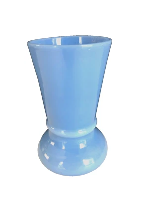 vase ancien vintage  en opaline bleu artisanal décoration - Photo 1/4