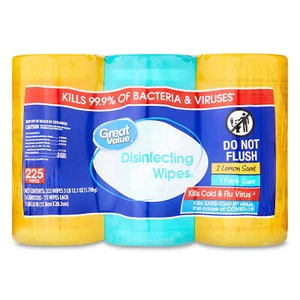 Wipes, Lemon and Fresh Scent, 225 Count - Picture 1 of 5