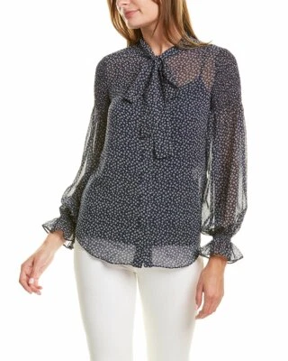 NUEVO CON ETIQUETAS Blusa Diane von Furstenberg DVF Rosa Cuello Atado para Oficina a Fiesta, Grande Foto 1 de 4