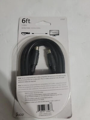 GE Jasco 33597 Black Simple Carded Plug-In S-Video Cable 6 ft. - Image 1 of 3