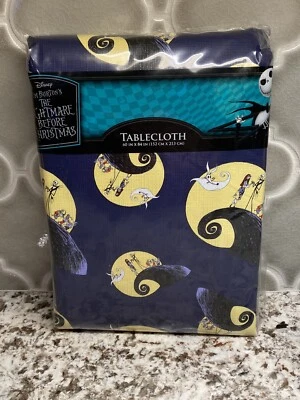 Disney Pesadilla antes de Navidad plástico/franela 60”x84” mantel Halloween Foto 1 de 4