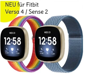 Bransoletka do Fitbit Versa 4 Sense 2 nylonowa pętla ✅ pasek na rzep pasek sportowy smartwatch - Zdjęcie 1 z 25