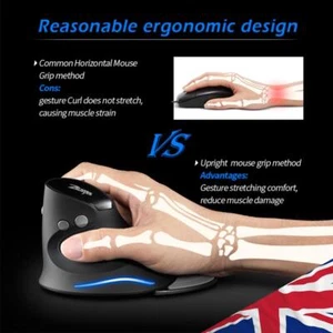 ZELOTES Gaming Mouse Upright Optical Mouse Wireless 6 Button Desktop Game Mouse - Picture 1 of 7