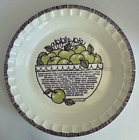 1983 Royal China Co. Country Harvest  Apple Pie Recipe Ceramic Pie Plate