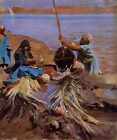 Metal Sign John Singer Sargent Egyptians Raising Water From The Nile A4 12x8 Alu