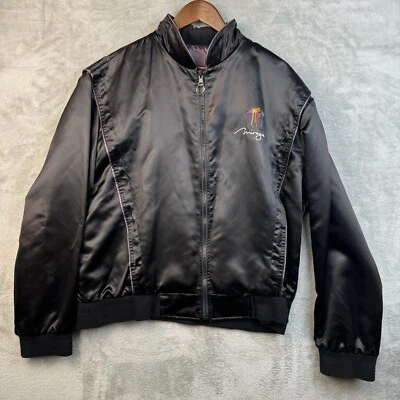 VTG Treasure Island At The Mirage Jacket XL Satin Bomber Reversable Black Foto 1 de 4