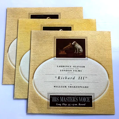 Laurence Olivier Richard III Shakespeare Play Sir William Walton HMV 3LP - Image 1 of 4