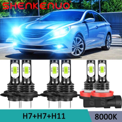 For Hyundai Sonata 2011-2014 6X LED Headlight Hi/Lo Bulbs Light + Fog Light Kit - Image 1 of 4