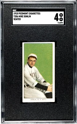 1909-1911 T206 White Border Mike Donlin New York Giants - SGC 4 en muy buena condición-ex impresionante Foto 1 de 2