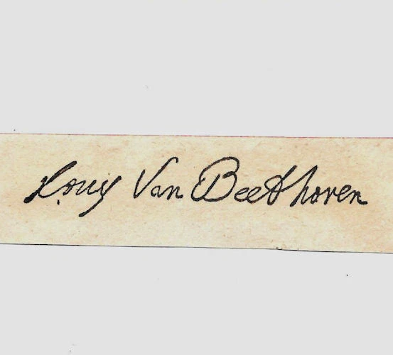 Ludwig Van Beethoven Autograph Reprint On Genuine Original Period 1790s Paper  - Image 1 of 1