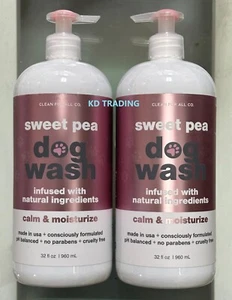 (2-Pk) CLEAN FOR ALL CO. ~SWEET PEA Oatmeal Calm Moisturize DOG WASH Made in USA - Picture 1 of 3