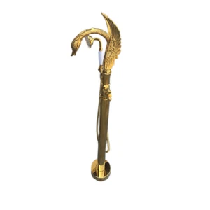 Swan-style Luxury Gold Finishing Floor Mounted Bathtub Faucet Tub Filler 01 - Picture 1 of 15