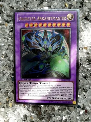 1x Yu-Gi-Oh OBERSTER ARKANITMAGIER STBL-DE038  1. Auflage Ultimate Rare NM - Bild 1 von 4