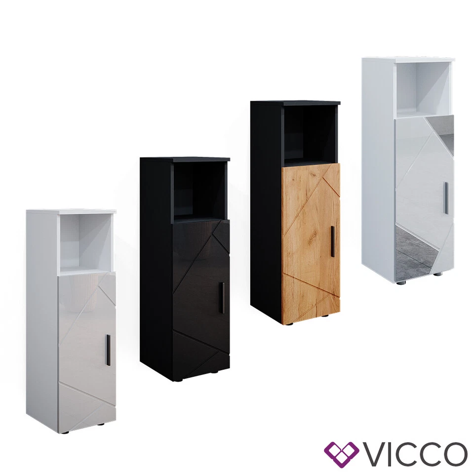 Midischrank Badschrank Badezimmermöbel Irma Hochglanz modern 30x95 cm Vicco - Bild 1 von 1