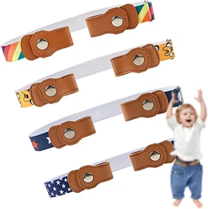 4 Stück Kindergürtel Ohne Schnalle,Elastischer Gürtel Kinder,Verstellbare Stretc - Bild 1 von 7