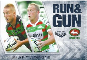 2016 NRL Elite Run & Gun (RG 24 / 32) Aaron GRAY / Jason CLARK Rabbitohs - Picture 1 of 1