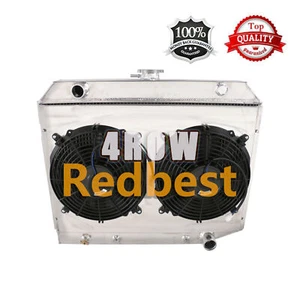 26"Core 4Row Radiator+Shroud+Fan For 68-74 Dodge Challenger Mopar Plymouth V8 - Picture 1 of 17