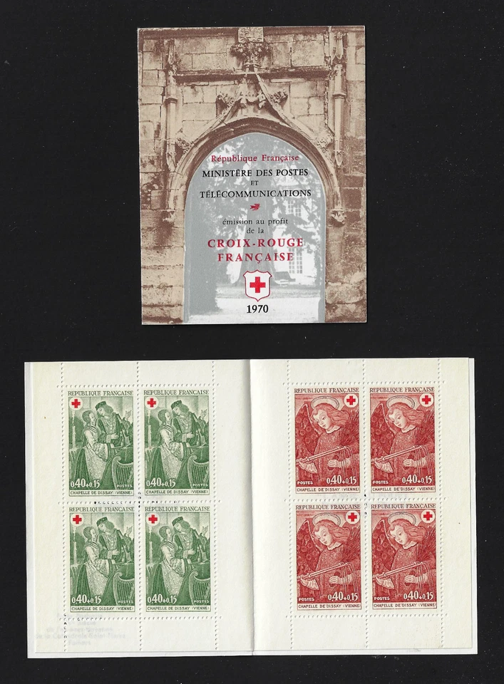France Stamps — Booklet Pane of 4 — 1970, Red Cross Issue #B443a — MNH - Image 1 of 1