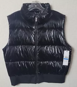 Neu mit Etikett Puffy Weste Damen Calvin Klein glänzend schwarz Nylon Poly Größe XL - Bild 1 von 16