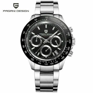PAGANI DESIGN Men's Watches Japan Quartz Wrist Watch Chronograph Steel Band Box - Bild 1 von 18