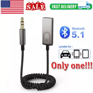 Adaptador Bluetooth 5.3 a Auxiliar para Coche, USB a TRS 3.5mm Receptor Bluetooth añadir... - Imagen 1 de 6