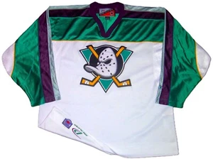 CAMISETA DE HOCKEY RETRO VINTAGE AÑOS 90 ANAHEIM MIGHTY DUCK NHL PRO/JUGADOR XL COSIDA! - Imagen 1 de 2