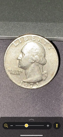 1973 quarter right inner rim error, No Mint Mark Cover