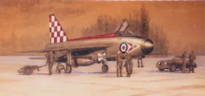 English Electric Lightning 56 Squadron Flugzeug RAF Weihnachten Weihnachten Weihnachtskarte - Bild 1 von 1
