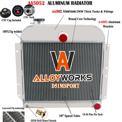 Radiador 4 filas apto para coches Plymouth 1941-1952 Suburban Concord Special Deluxe 6 cilindros Foto 1 de 4