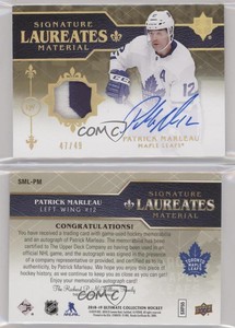 2018 Ultimate Collection Signature Material Laureates /49 Patrick Marleau Auto