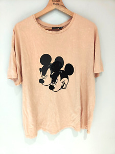 DISNEY LIGHT BROWN ' MICKEY MOUSE ' TOP - UK Size 12 / 14