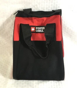 PORTER CABLE HEAVY DUTY CANVAS TOOL BAG / 11" X 9" X 6" / RED & BLACK - Picture 1 of 4