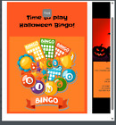 Halloween Grußkarte mit Bingospiel oder Lesezeichen, bedruckt/versendet für Sie