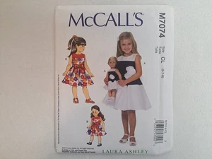 McCall's Pattern - Children's/Girls'/18" Dolls' Dresses & Belt (6-8) #M7074 - UC - Picture 1 of 6