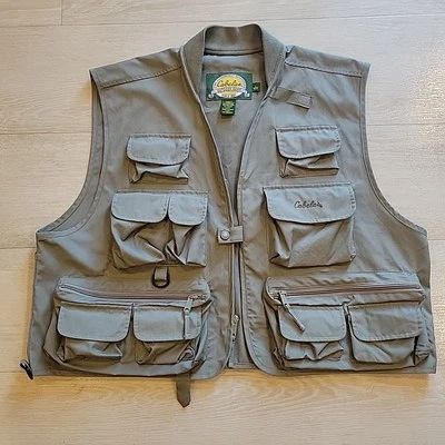 Cabela's Fishing Vest - Size L Large - Tan Khaki Unisex - Image 1 of 3