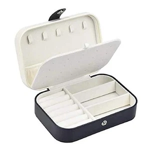 Travel Jewelry Box for Women Girls Gift, Double Layer Small Jewelry Organizer - Picture 1 of 8