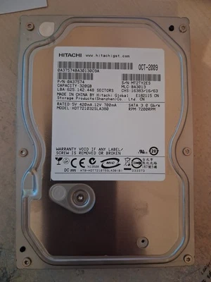 hard drive hdd Hitachi 320 gb s-ata desktop - Image 1 of 4