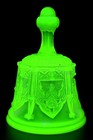 Vintage FENTON Topaz Opalescent Yellow Uranium Vaseline Superb Glass Bell !!