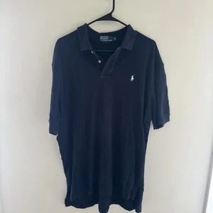 Polo Ralph Lauren Shirt Mens Navy Blue WhitePony Golf XL - Picture 1 of 4