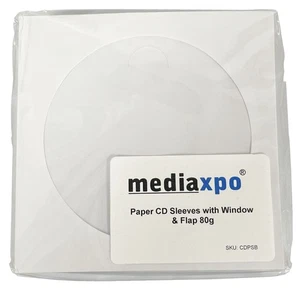 2000 Paper CD Sleeves with Window & Flap - Picture 1 of 2