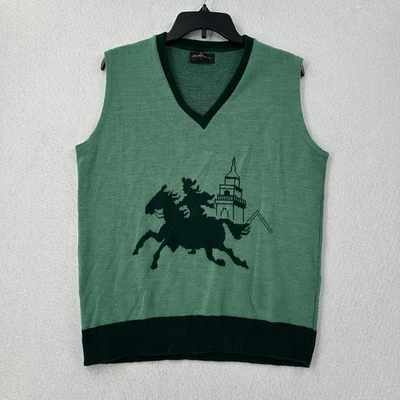 Vintage Puritan Sweater Vest Mens Large Knit V-Neck Sleeveless Pullover Pony - Image 1 of 4